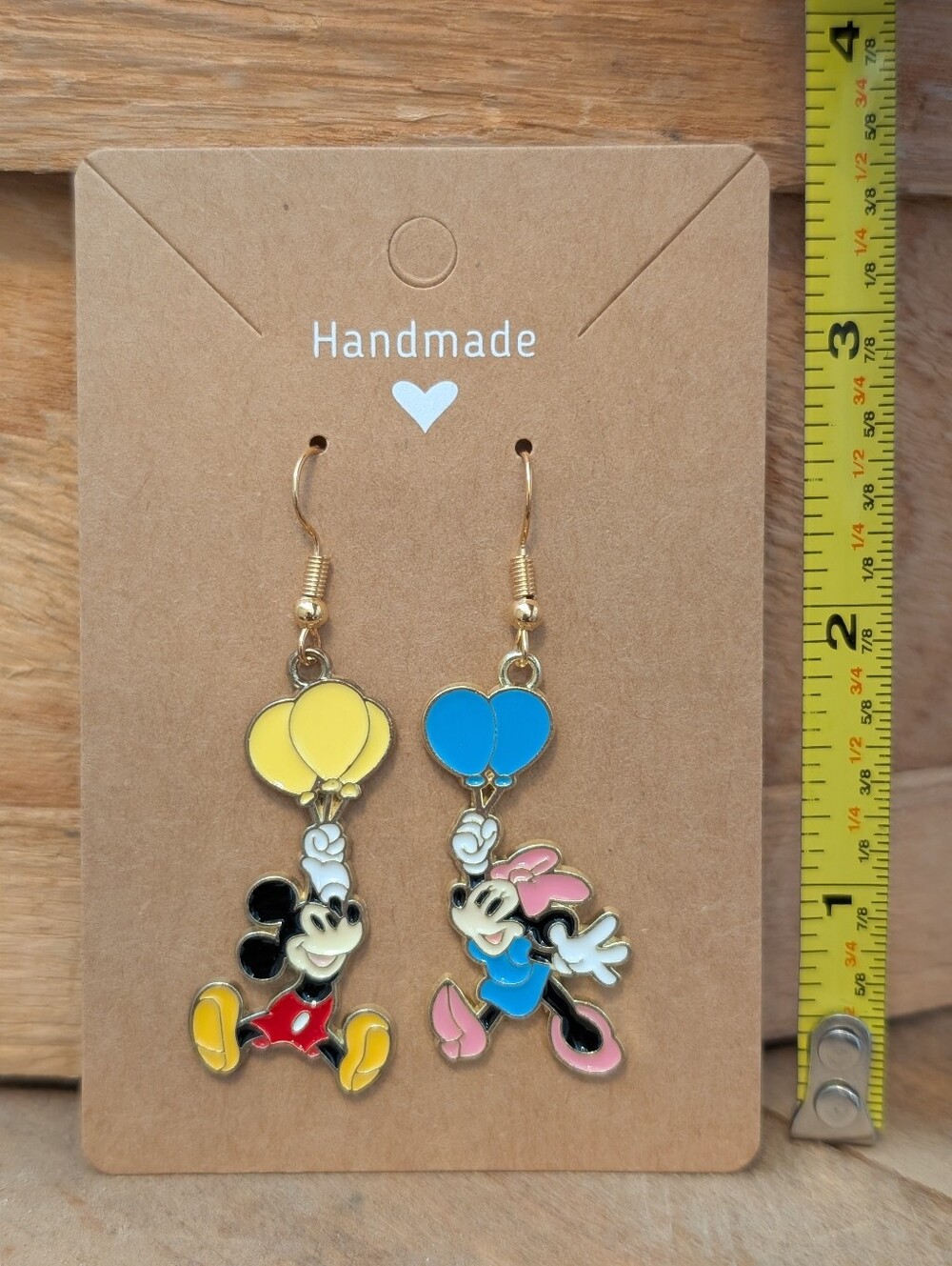 Disney's Mickey and  Minnie Mouse Enamel Metal Earrings NEW